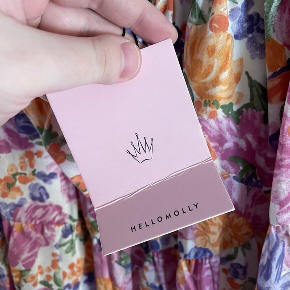 Hello Molly Women 4 Colorful Floral Swoon Over You Tiered Halter Mini Dress NWT - Picture 13 of 15